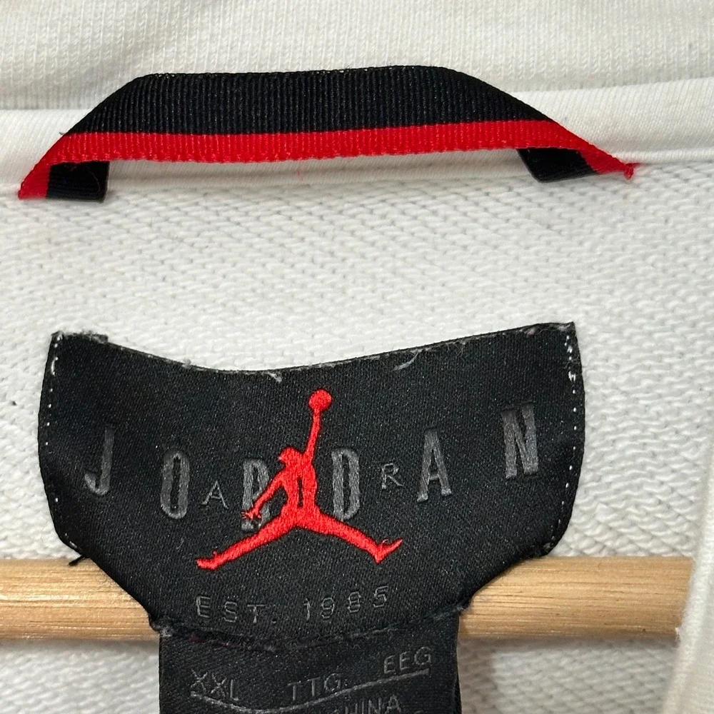 Jordan‎ Flight Tech Pullover Mens XXL White Black Colorblock 1/4 Zip Sweatshirt